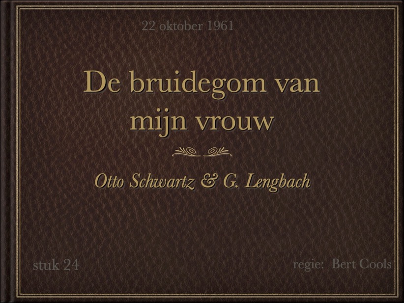 1961 De Bruidegom van mijn vrouw voorblad